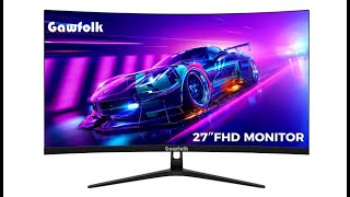 Gawfolk Curved 27 inch Gaming Monitor 165Hz [upl. by Eelesor144]