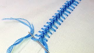 Hand Embroidery  Knotted Pearl Stitch  border line embroidery tutorial  80 [upl. by Dygal]