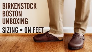 Unboxing  Birkenstock Boston With Natural Horween Leather Quality Sizing amp On Feet Look [upl. by Thrift]