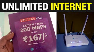 ₹167 में 200 Mbps की Speed  Excitel Fiber Broadband Offer [upl. by Shermie]