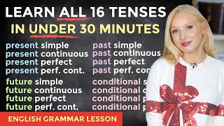 Learn ALL 16 TENSES Easily in under 30 Minutes  Present Past Future Conditional [upl. by Ailero]