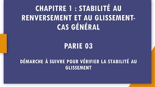 Mécanique des sols Géotechnique Chapitre 01Partie 03 Stabilité au glissement [upl. by Aneehsak291]