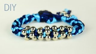 DIY Chinese Crown Knot Bracelet with Beads [upl. by Kirch]