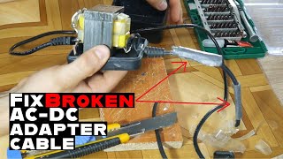 How to Repair ACDC power adapter broken cable at home DIY [upl. by Atiekal]