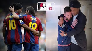 ¡EL AFECTUOSO ABRAZO ENTRE LEO MESSI Y RONALDINHO [upl. by Crescentia472]