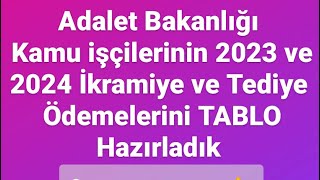 Adalet Bakanlığı İşçilerine 2023 ve 2024 yılları Tediye ve ikramiye ödeme tarihleri [upl. by Chrisy]