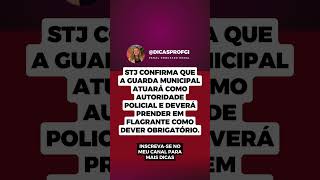 Dicas Prof Gi  STJ Confirma que a guarda municipal atuará como autoridade policial [upl. by Lurie]