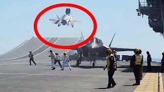 F35 Failed Takeoff from Aircraft Carrier [upl. by Aicelef]