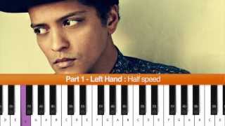 How To Play quotTreasurequot Bruno Mars Piano Tutorial  Chords [upl. by Kluge677]