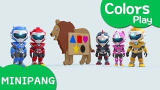 Learn colors with Miniforce  Jigsaw Puzzel  Lion  Animal  Color play  MiniPang TV 3D Play [upl. by Ailimaj]