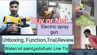 Electric paint spray gun  Asian paints trucare Spray gun  UnboxingReviewsRecommendation [upl. by Seyah364]