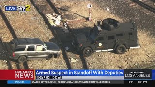 BearCat moves in on armed suspect barricaded in vehicle [upl. by Eneryt]