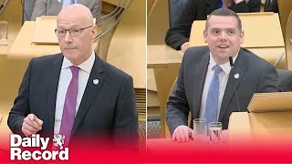 Douglas Ross forced to apologise to John Swinney during FMQs for branding him quotHonest Johnquot [upl. by Bluefarb]