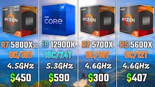 RYZEN 7 5800X3D vs i912900K vs RYZEN 7 5700X vs RYZEN 5 5600X  Test in 5 Games  1440p [upl. by Haidebej]