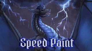 ⚡Commission A dragon in a storm⚡ SpeedPaint Mira Cantutaru [upl. by Cleres]