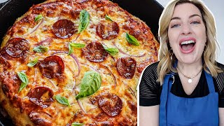 Best Cast Iron Skillet Pizza 15 Min Bake Time [upl. by Yrok]