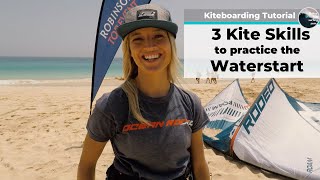 Kiteboarding Tutorial 3 Kite Skills to practice the Waterstart [upl. by Gasparo]