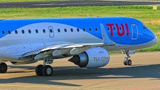 FullHD TUIfly Belgium EMB190 OOJEM Close Up TaxiTake off at Friedrichshafen Airport [upl. by Enorel]