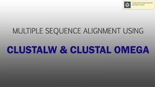 Multiple sequence alignment ClustalW amp Clustal OMEGA [upl. by Imij71]