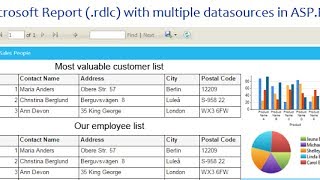 How to create Microsoft Report rdlc with multiple datasources in ASPNET [upl. by Phonsa]