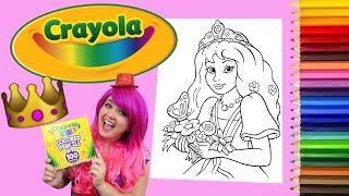 Coloring A Flower Princess Crayola Coloring Book Page Colored Pencil  KiMMi THE CLOWN [upl. by Kaehpos]