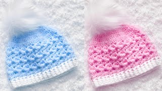 EASY CROCHET PATTERN baby beanie hat baby cap MAKE IT IN ALL SIZES PERFECT FOR BEGINNERS STITCH [upl. by Meenen416]