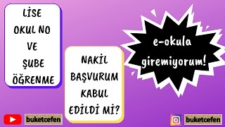 LİSE OKUL NO VE ŞUBE ÖĞRENME  e okula giremiyorum   NAKİL BAŞVURUM KABUL EDİLDİ Mİ [upl. by Duester]