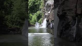 Jumping off Linville falls in the Linville Gorge double flips [upl. by Mikihisa]