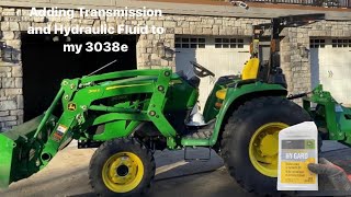 Adding Transmission and Hydraulic Fluid To My John Deere 3038e [upl. by Cornall]