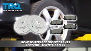 How to Replace Front Brakes 20072011 Toyota Camry [upl. by Avirt625]