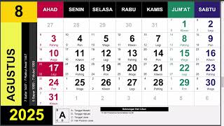 Kalender 2025 Lengkap Dengan Pasaran Jawa Weton [upl. by Wolff151]