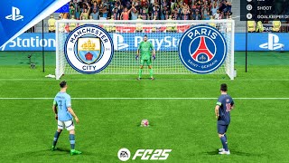 FC 25  Manchester City vs PSG  Ronaldo vs Messi  UCL FINAL  Penalty Shootout  PS5 [upl. by Llewkcor]