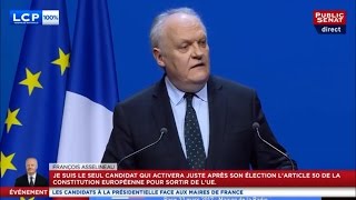 François ASSELINEAU  Invité de lAssociation des Maires de France  LCP amp Public Sénat  22032017 [upl. by Fidelio]