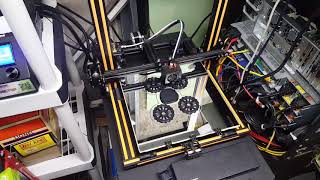 CR10S upgraded 3D printer printing more upgrades Custom Bowden Extruder [upl. by Hgiellek]