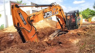 Jcb 215 Excavator  Rock Breaker  Construction Work  jcb Backhoes [upl. by Notwal378]