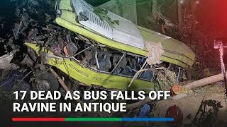 17 dead as bus falls off ravine in Antique  ABSCBN News [upl. by Arawaj881]