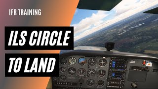 ILS with a Circle to Land  Long IFR Cross Country 6165d [upl. by Atteugram163]