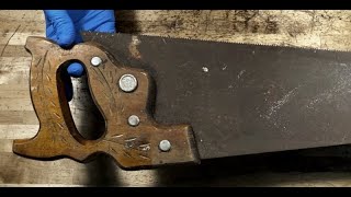 Disston Hand Saw Restoration with extra ASMR scraping [upl. by Ontine429]