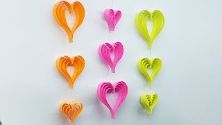 DIY Room Decoration Ideas with Paper Heart  Wall Hanging Craft Ideas [upl. by Krenek]