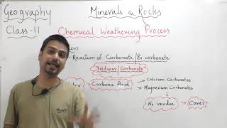 quotChemical weathering process quotcarbonation  class 11 geography chapter 6 Minerals amp rocks [upl. by Aiouqes116]