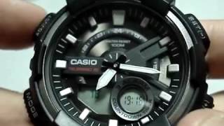 Casio AEQ110W1AVEF Настройка часов [upl. by Aelrac553]