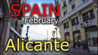 Spain ⁴ᴷ  Alicante  walking tour  4k 🌡T21C° 🌞 20240207 [upl. by Oberheim]