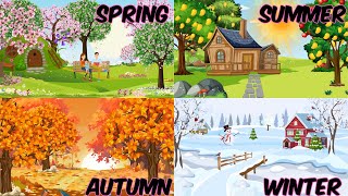 Four Seasons Song  Seasons of the Year  Fun with Spring Summer Autumn and Winter  Kiddy Cave [upl. by Annaynek]