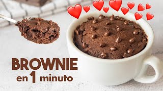 BROWNIE en MICROONDAS en 1 minuto 🍫  Postres en Microondas [upl. by Hamel]