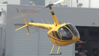 Yellow Helicopter Robinson R66 Turbine JA88PH Takeoff and Landing [upl. by Zehcnas436]