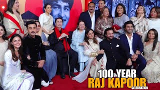 Raj Kapoors 100 Glorious Years Celebration  RanbirAliaKareenaSaifRandhir Kapoor Karishma [upl. by Rep]