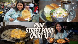 Pune Street Food  Misal Pav Chole Bhature Kebabs amp More [upl. by Yalahs]