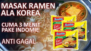 BIKIN MIE RAMEN ALA KOREA PAKAI INDOMIE [upl. by Jonme453]