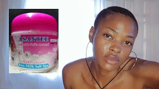 Best body scrub for glowing skin Asantee Rice Milk Salt Spa Scrub [upl. by Egni]