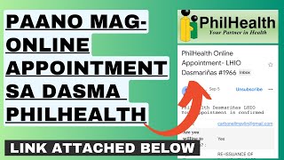 PAANO GUMAWA NG ONLINE APPOINTMENT SA DASMA PHILHEALTH  philhealth dasma onlineappointment [upl. by Esorylime388]